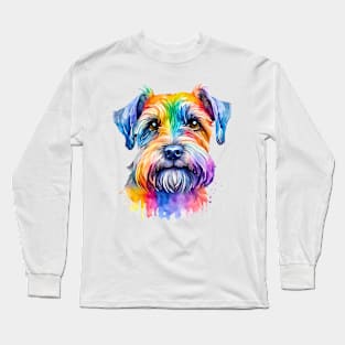 Cesky Terrier Watercolor Portrait Long Sleeve T-Shirt